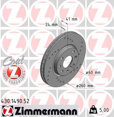 Discos de travão OTTO ZIMMERMANN GMBH ref. 430.1490.52