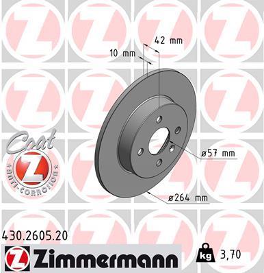 Disques de frein OTTO ZIMMERMANN GMBH ref. 430.2605.20