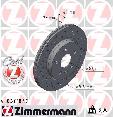Discos de travão OTTO ZIMMERMANN GMBH ref. 430.2618.52