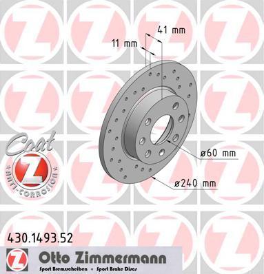 Disques de frein OTTO ZIMMERMANN GMBH ref. 430.1493.52