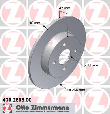 Disques de frein OTTO ZIMMERMANN GMBH ref. 430.2605.00