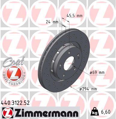 Discos de travão OTTO ZIMMERMANN GMBH ref. 440.3122.52