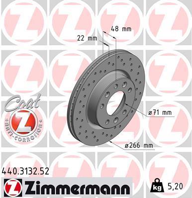 Discos de travão OTTO ZIMMERMANN GMBH ref. 440.3132.52