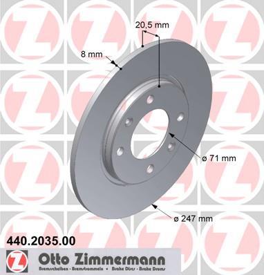 Disques de frein OTTO ZIMMERMANN GMBH ref. 440.2035.00