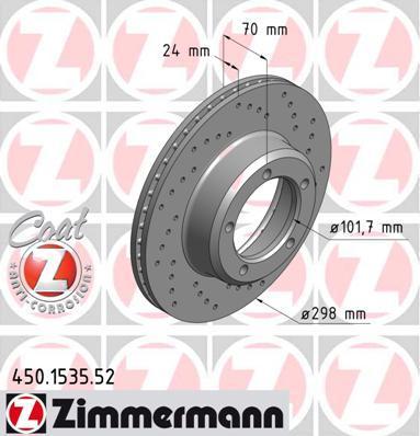 Discos de travão OTTO ZIMMERMANN GMBH ref. 450.1535.52