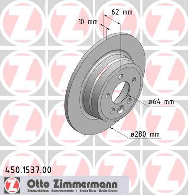Disques de frein OTTO ZIMMERMANN GMBH ref. 450.1537.00