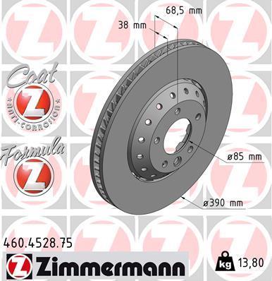 Discos de travão OTTO ZIMMERMANN GMBH ref. 460.4528.75