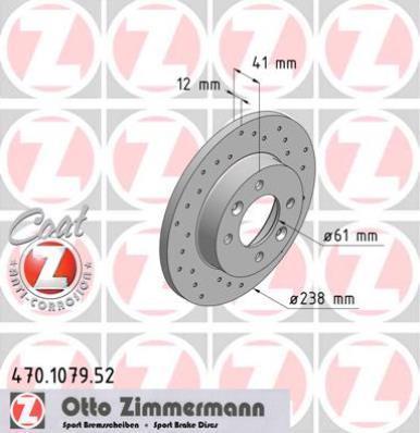 Discos de travão OTTO ZIMMERMANN GMBH ref. 470.1079.52