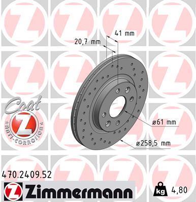 Discos de travão OTTO ZIMMERMANN GMBH ref. 470.2409.52