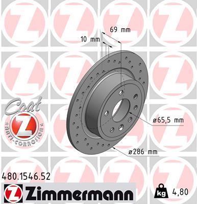 Discos de travão OTTO ZIMMERMANN GMBH ref. 480.1546.52