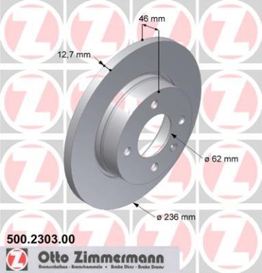 Disques de frein OTTO ZIMMERMANN GMBH ref. 500.2303.00