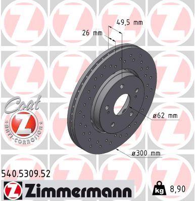 Discos de travão OTTO ZIMMERMANN GMBH ref. 540.5309.52