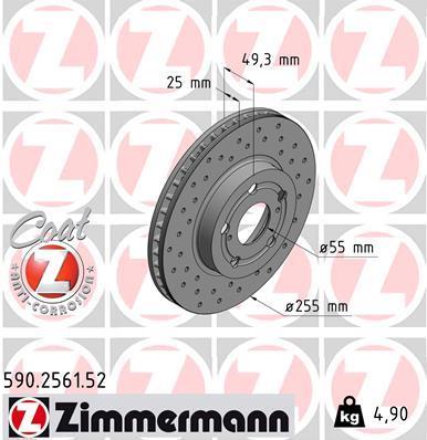 Discos de travão OTTO ZIMMERMANN GMBH ref. 590.2561.52