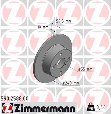 Disques de frein OTTO ZIMMERMANN GMBH ref. 590.2588.00