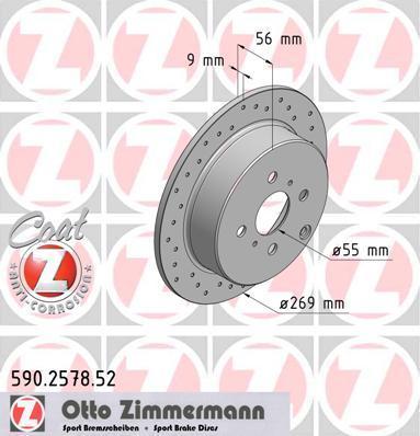 Discos de travão OTTO ZIMMERMANN GMBH ref. 590.2578.52