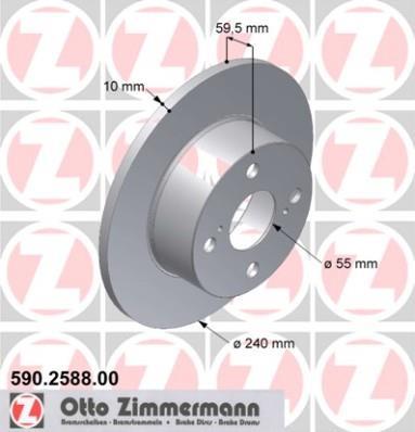 Disques de frein OTTO ZIMMERMANN GMBH ref. 590.2588.00