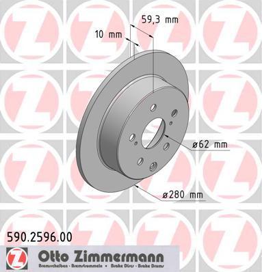 Discos de travão OTTO ZIMMERMANN GMBH ref. 590.2596.00