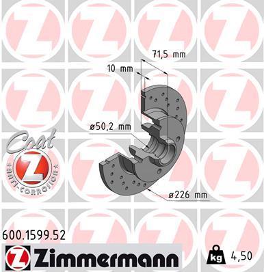 Discos de travão OTTO ZIMMERMANN GMBH ref. 600.1599.52