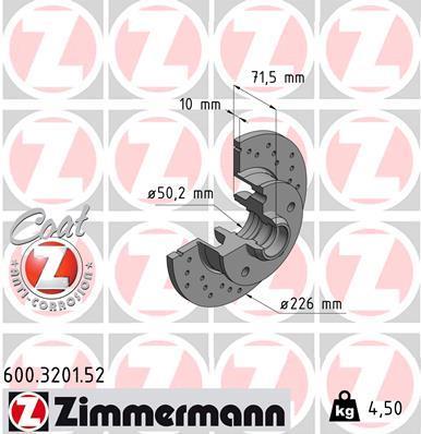 Discos de travão OTTO ZIMMERMANN GMBH ref. 600.3201.52