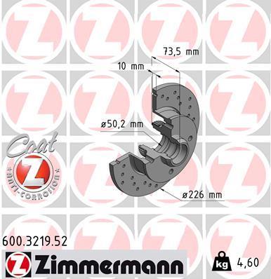 Discos de travão OTTO ZIMMERMANN GMBH ref. 600.3219.52