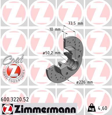 Discos de travão OTTO ZIMMERMANN GMBH ref. 600.3220.52