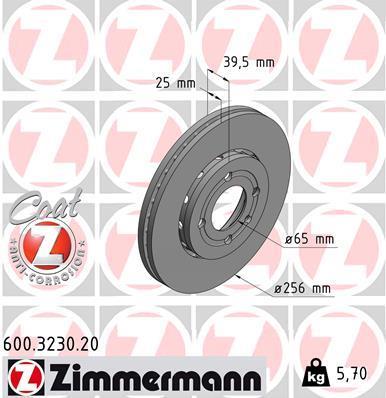 Disques de frein OTTO ZIMMERMANN GMBH ref. 600.3230.20