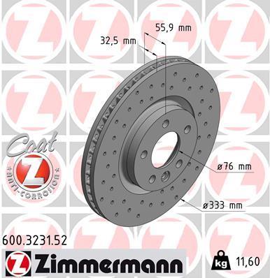 Discos de travão OTTO ZIMMERMANN GMBH ref. 600.3231.52