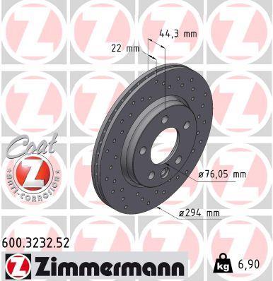 Discos de travão OTTO ZIMMERMANN GMBH ref. 600.3232.52