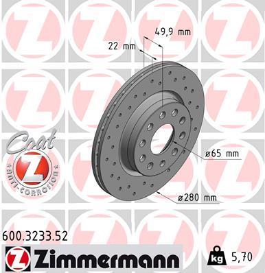 Discos de travão OTTO ZIMMERMANN GMBH ref. 600.3233.52