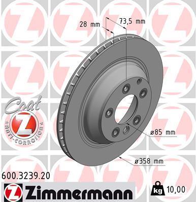 Discos de travão OTTO ZIMMERMANN GMBH ref. 600.3239.20