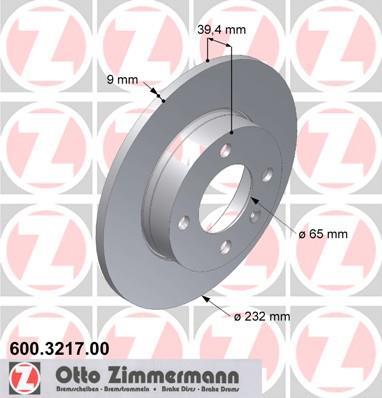 Disques de frein OTTO ZIMMERMANN GMBH ref. 600.3217.00