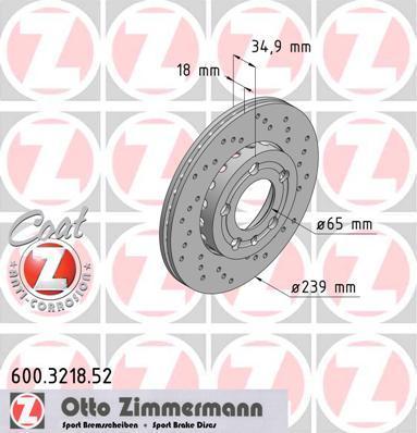Disques de frein OTTO ZIMMERMANN GMBH ref. 600.3218.52