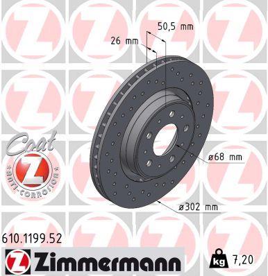 Discos de travão OTTO ZIMMERMANN GMBH ref. 610.1199.52