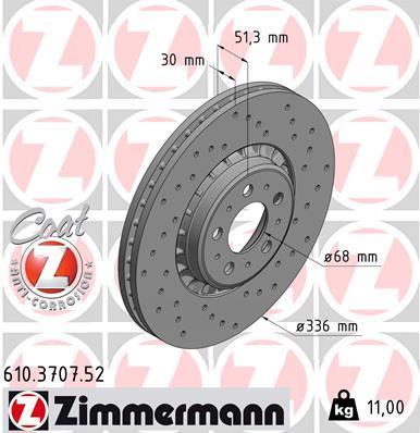 Discos de travão OTTO ZIMMERMANN GMBH ref. 610.3707.52