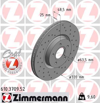 Discos de travão OTTO ZIMMERMANN GMBH ref. 610.3709.52