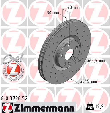 Discos de travão OTTO ZIMMERMANN GMBH ref. 610.3726.52
