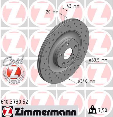 Discos de travão OTTO ZIMMERMANN GMBH ref. 610.3730.52