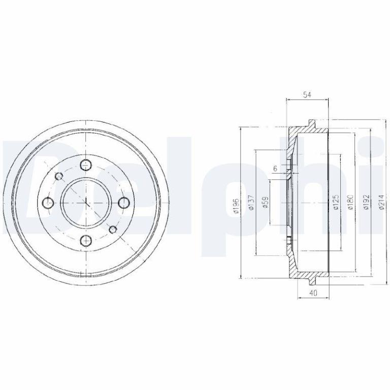 Tambour de frein DELPHI ref. BF200