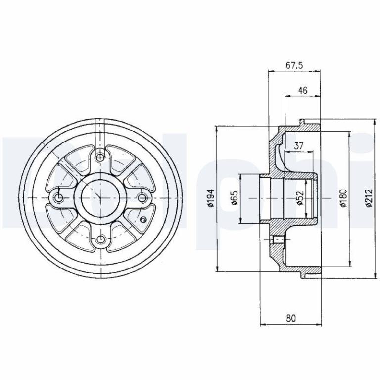Tambour de frein DELPHI ref. BF324
