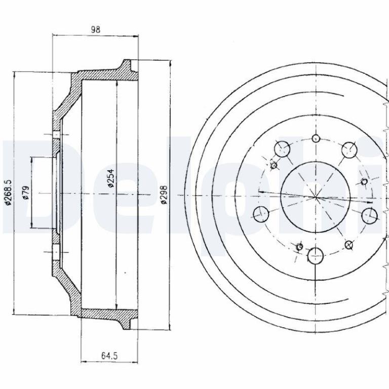 Tambour de frein DELPHI ref. BF327