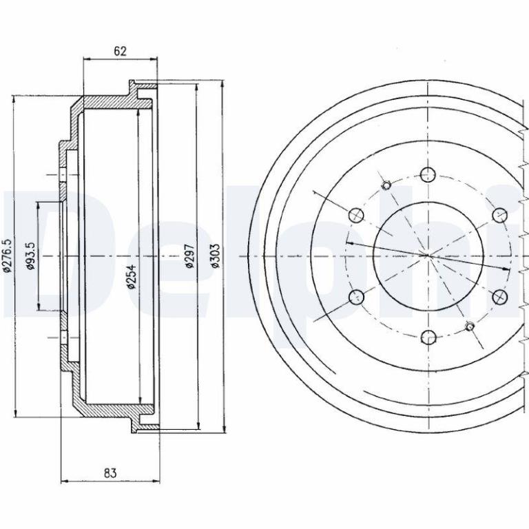 Tambour de frein DELPHI BF355