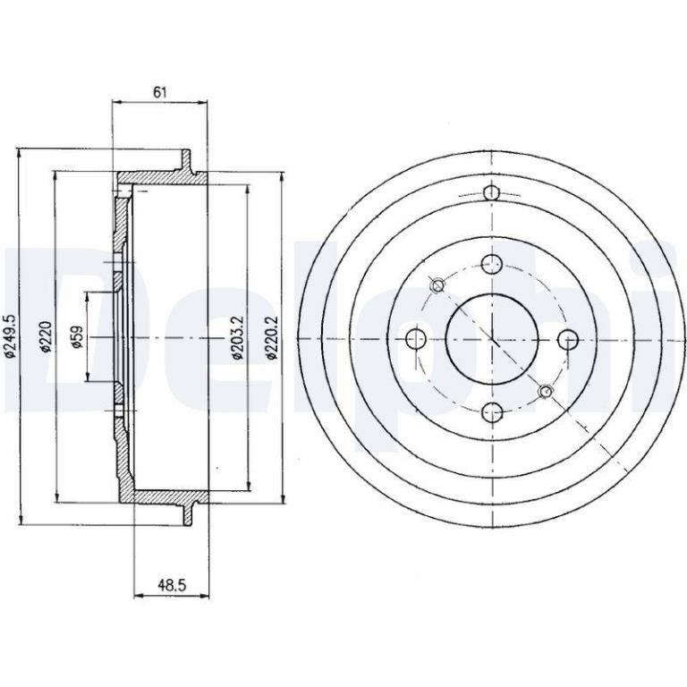 Tambour de frein DELPHI ref. BF366