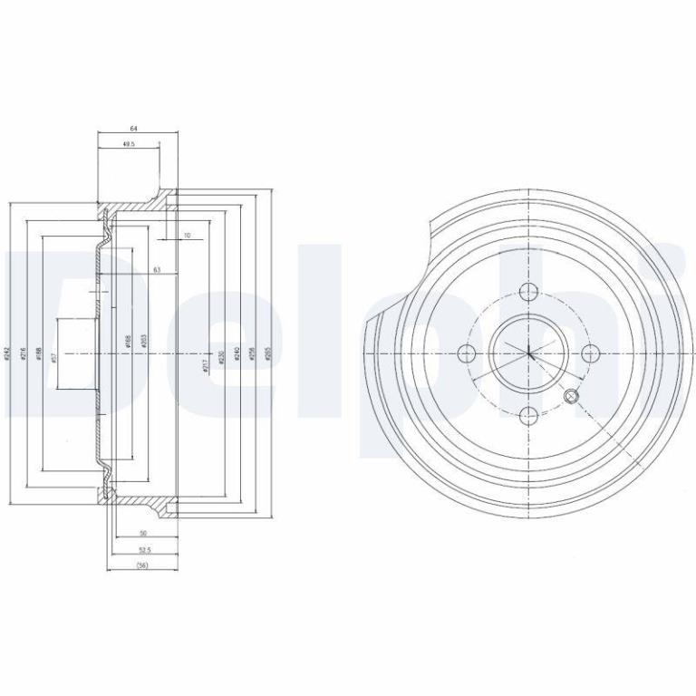 Tambour de frein DELPHI ref. BF367