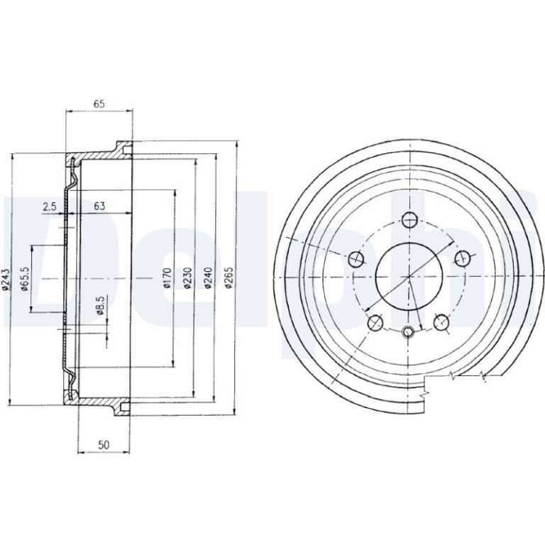 Tambour de frein DELPHI ref. BF403