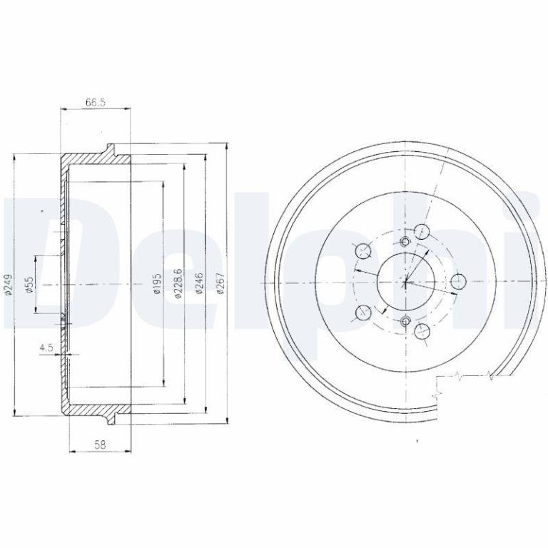 Tambour de frein DELPHI BF405