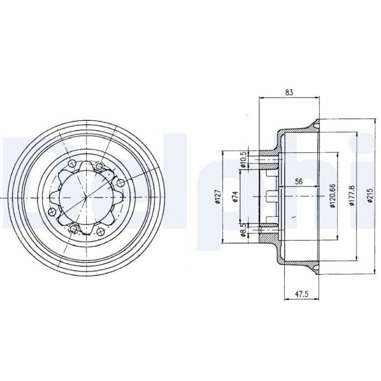 Tambour de frein DELPHI ref. BF43