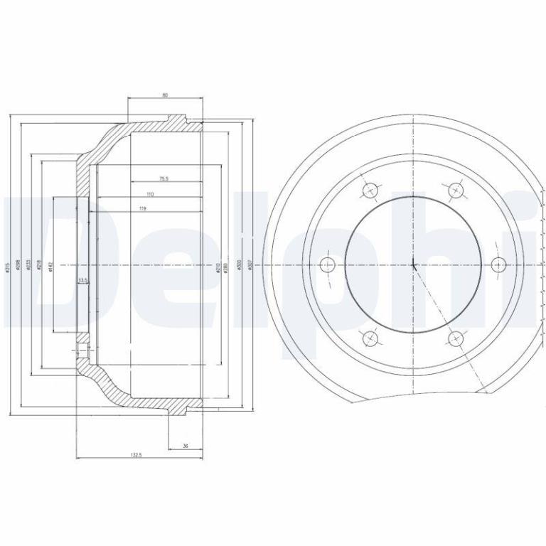 Tambour de frein DELPHI ref. BF467