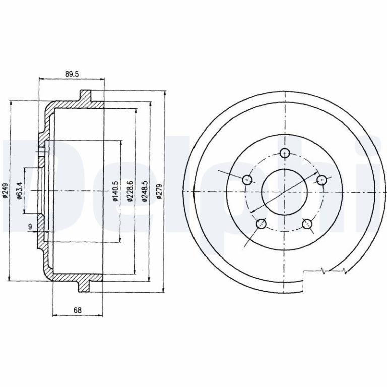 Tambour de frein DELPHI BF488