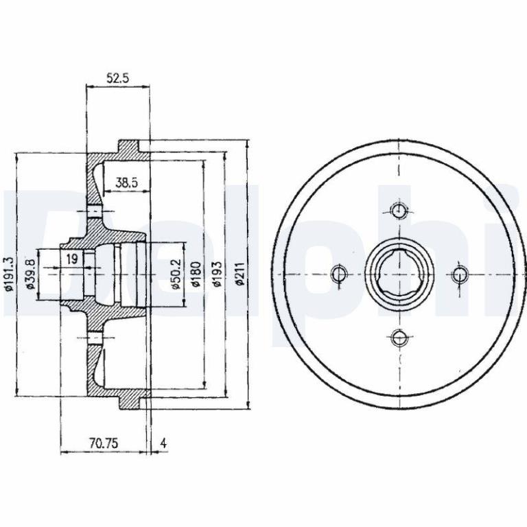 Tambour de frein DELPHI ref. BF96