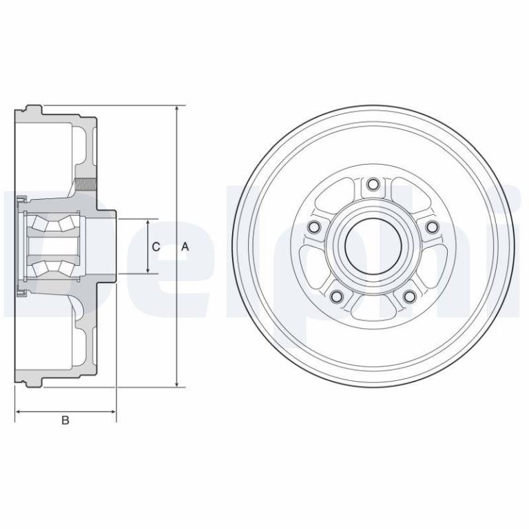 Tambour de frein DELPHI ref. BFR611